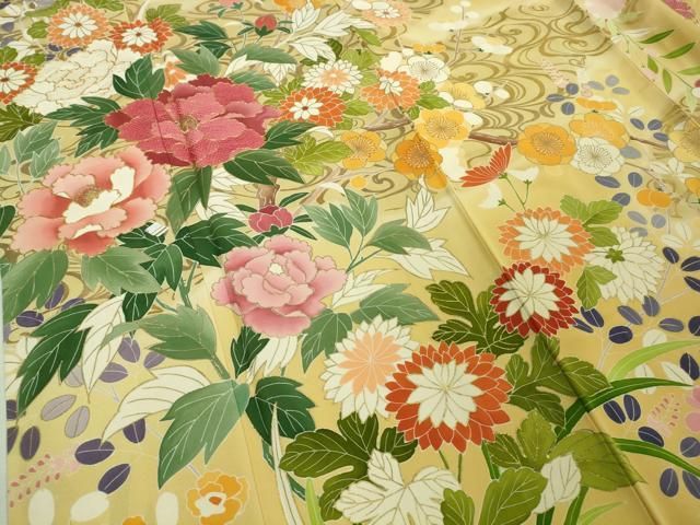 平和屋着物▽上質な小紋 単衣 雪輪文 正絹 逸品 AAAW5167jd