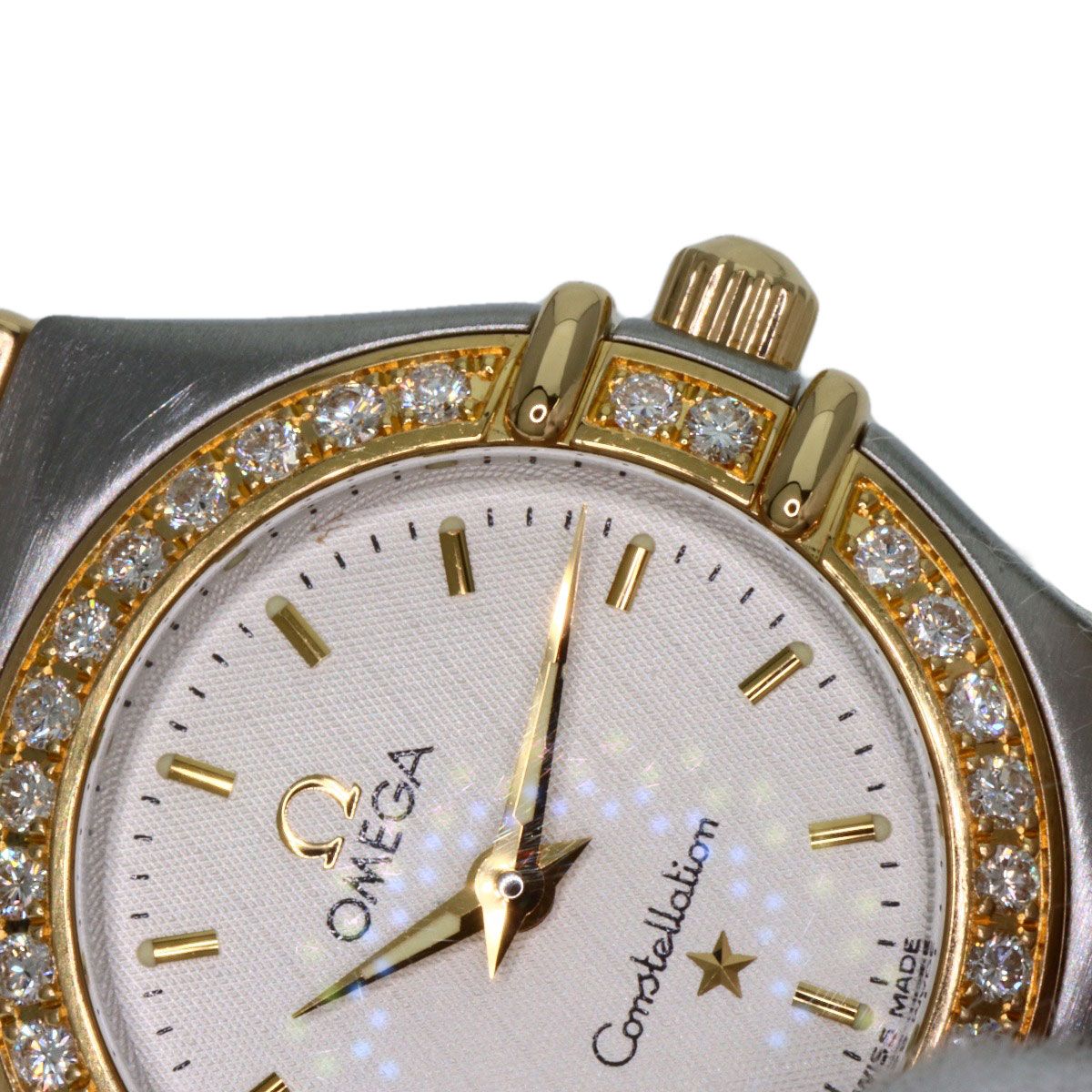 OMEGA オメガ 1376.75 コンステレーション 12P ベゼルダイヤモンド 腕時計 SS SSxK18YG ダイヤモンド レディース [中古] OMEGA（オメガ） コンステレーション ダイヤベゼル SS ピンクシェル