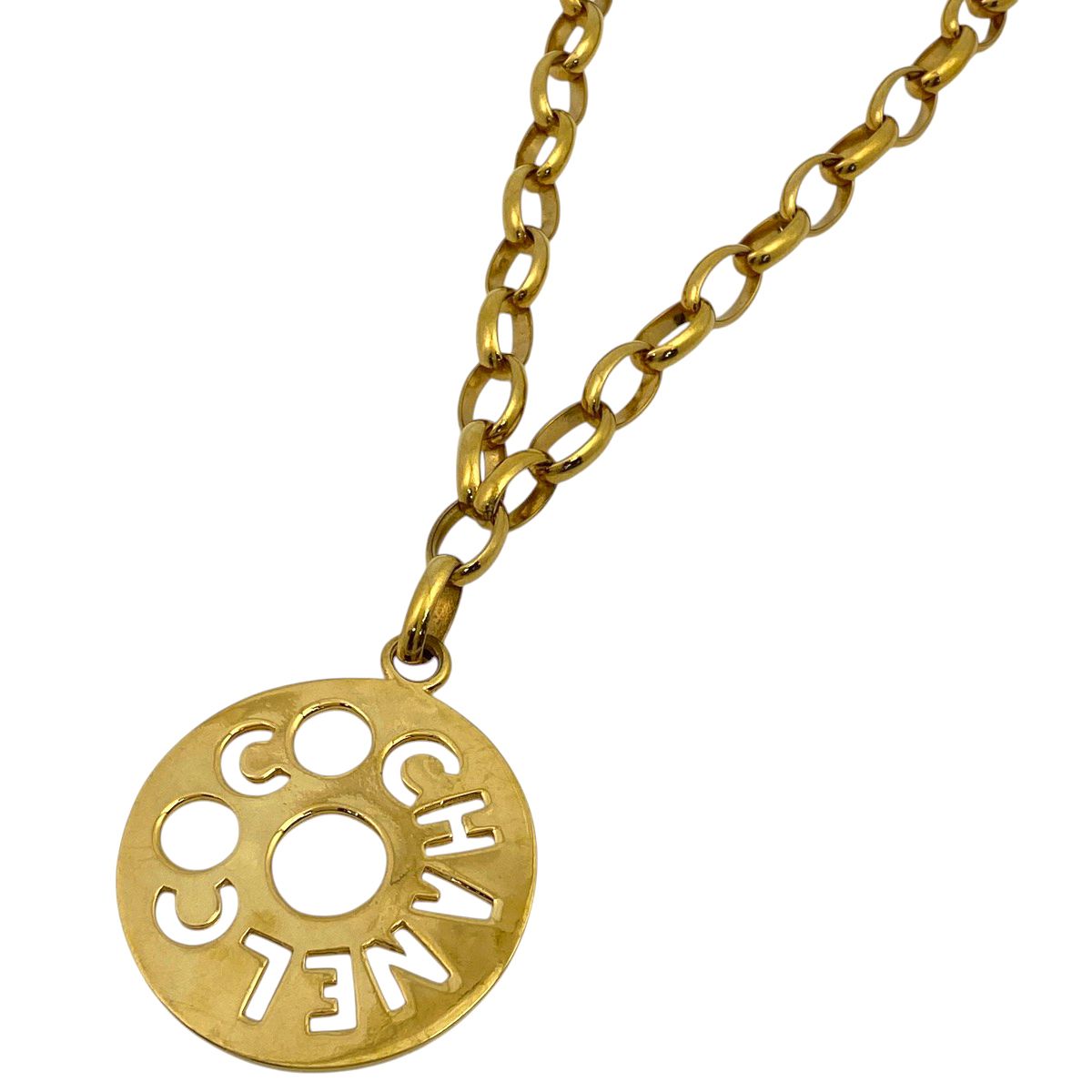 シャネル CHANEL ロゴ チェーン ネックレス ラウンドモチーフ チェーン 
