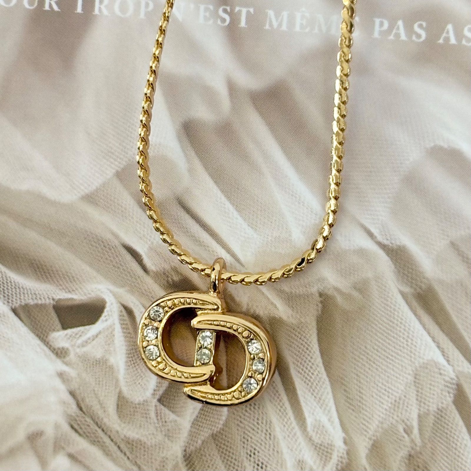 箱付き】【未使用品】クリスチャンディオール ネックレス CDロゴ