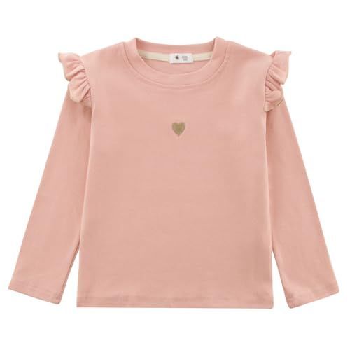 ピンク、フレア袖、ハート刺繍_90 [Enfants Cheris] 子供服 Tシャツ