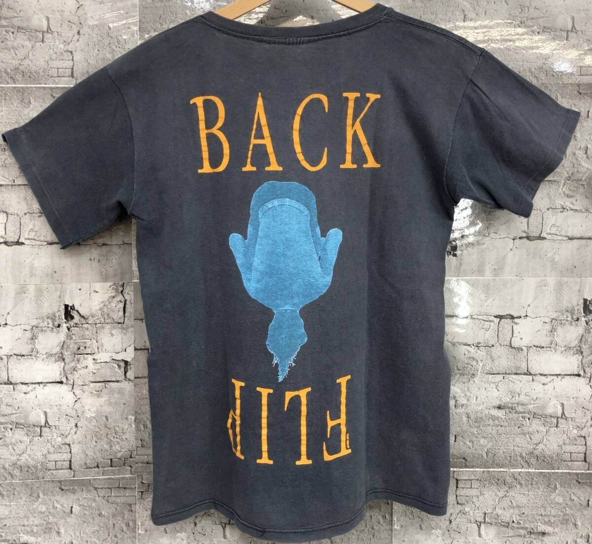 古着 90s HERB RITTS ハーブリッツ BACK FLIP ブラック 半袖Tシャツ