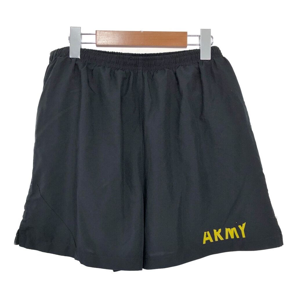 USA製 SOFFE ソフィー U.S.ARMY APFU トレーニングショートパンツ ミリタリー ブラック (メンズ LARGE) 中古 古着 T4325