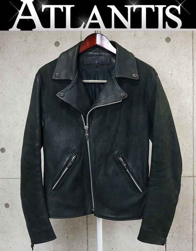 CHROME HEARTS 銀座店 クロムハーツ ベーシックモト ライダース ジャケット ホースレザー VJ メンズ SV925 size:M 黒 96200