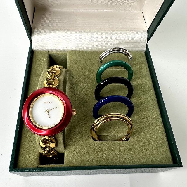 グッチ GUCCI チェンジベゼル6 クォーツ腕時計 11 12.2 時計 ゴールド