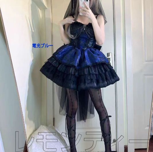新作 オリジナルデザイン 暗黒ゴシック風 Lolitaワンピース jsk ドレス ロリータ 暗黒系オリジナルデザイン Lolita コスプレ衣装