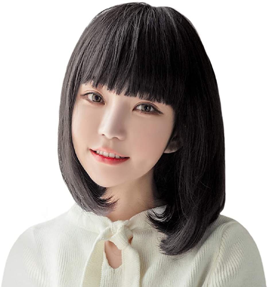 ボブ 100％人毛 フルウィッグ かつら 女性 レディース 手植え ウィッグ 女性用 医療用 前髪 ぱっつん 小顔 人気 P-Z 装着簡単 軽い 抗菌 ヘアネット 付き