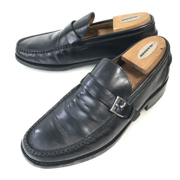 ビンテージ リーガル REGAL WEST COAST 本革 グッドイヤー製法 モンクストラップ ローファー 24.5 黒 BLACK ビジネス shoes◆D-187
