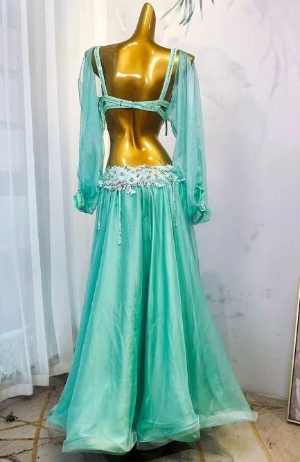 背中綺麗 ベリーダンス衣装 トップスブラ スカート 光沢 オーダー