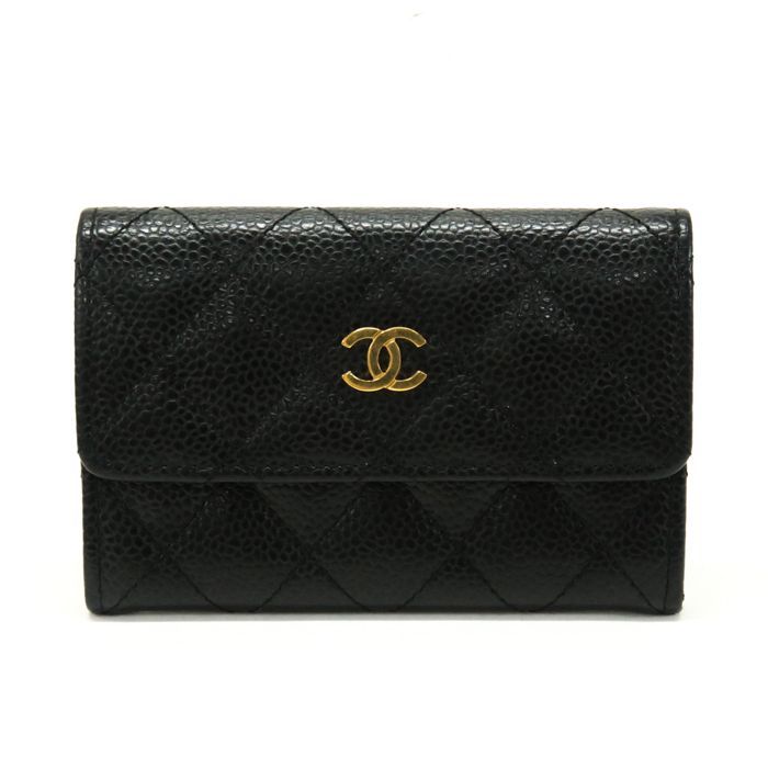 シャネル CHANEL マトラッセ カードケース キャビアスキン (レザー) GD