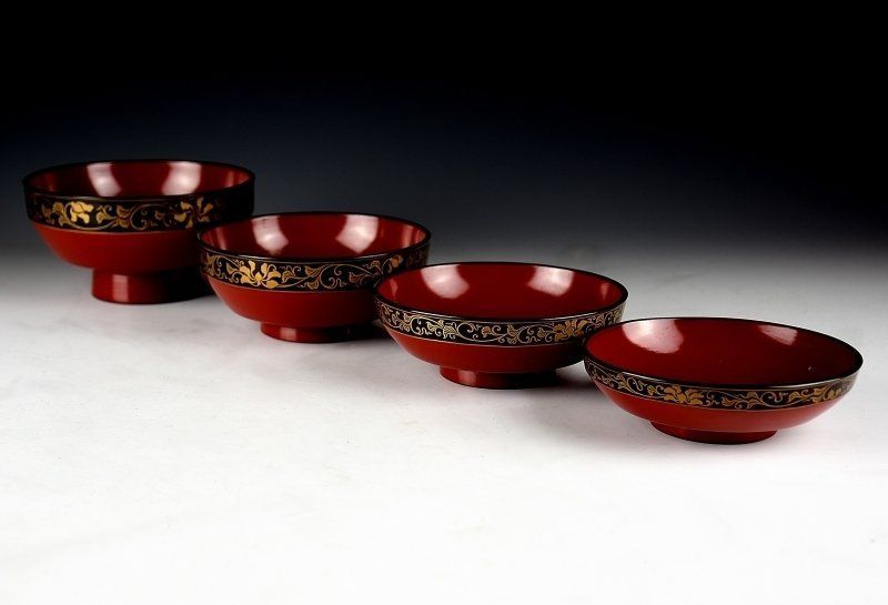 蔵C6125 古美術 金閣寺椀 四ツ椀十組揃い 寺什物 当時