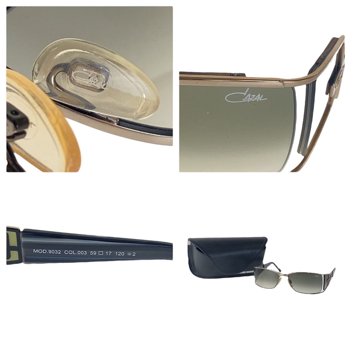 CAZAL カザール ブラック 黒 シルバー金具 メタル/プラスチック 59□17  