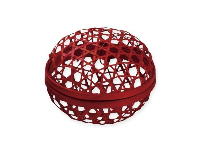 カゴ 六ツ目編マリモ篭13 赤 10個