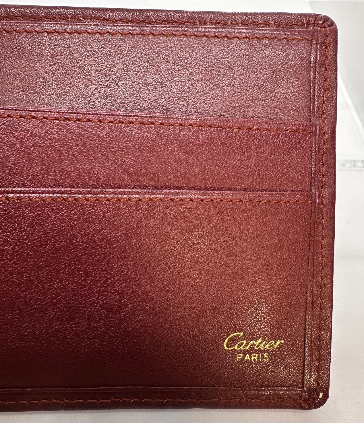 Cartier カルティエ ボルドー レザー 二つ折り財布 Cartier カルティエ 二つ折り札入れ 財布 マストライン レザー