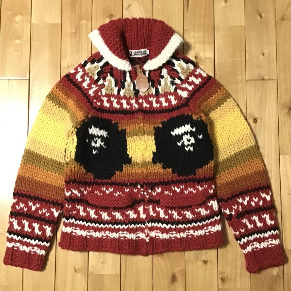 BAPE APE HEAD カウチン ニット カーディガン ベイプ NIGO APE HEAD カウチン ニット カーディガン Sサイズ a bathing ape BAPE