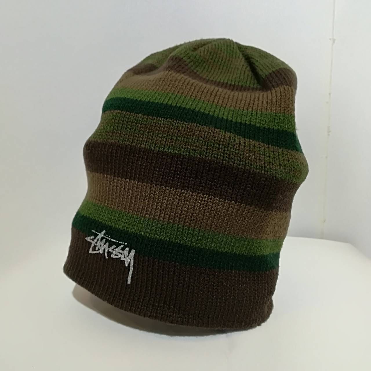 STUSSY ステューシー ニットキャップ ニット帽 ボーダー USA製 ロゴ