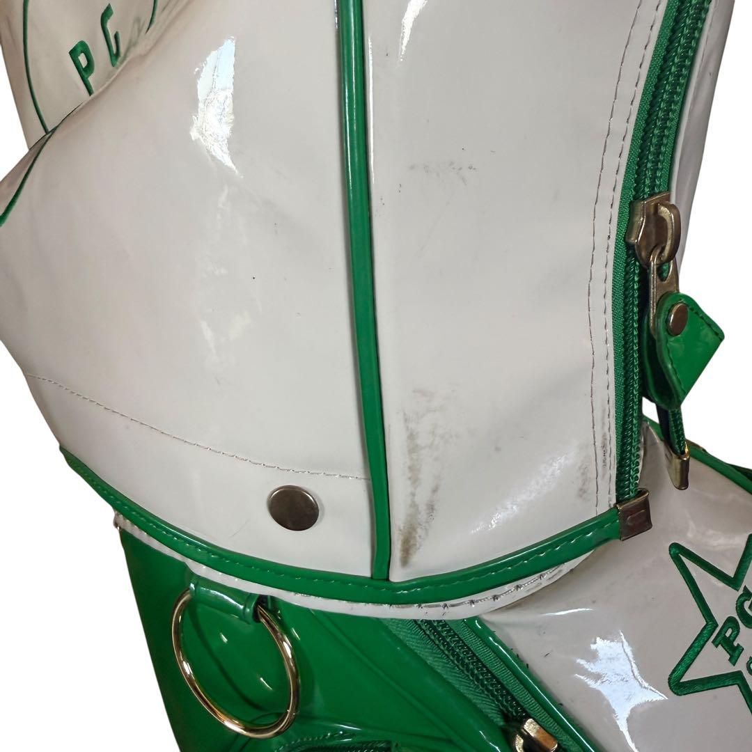 パーリーゲイツ キャディバッグ エナメル グリーン レディース 6分割 カート式