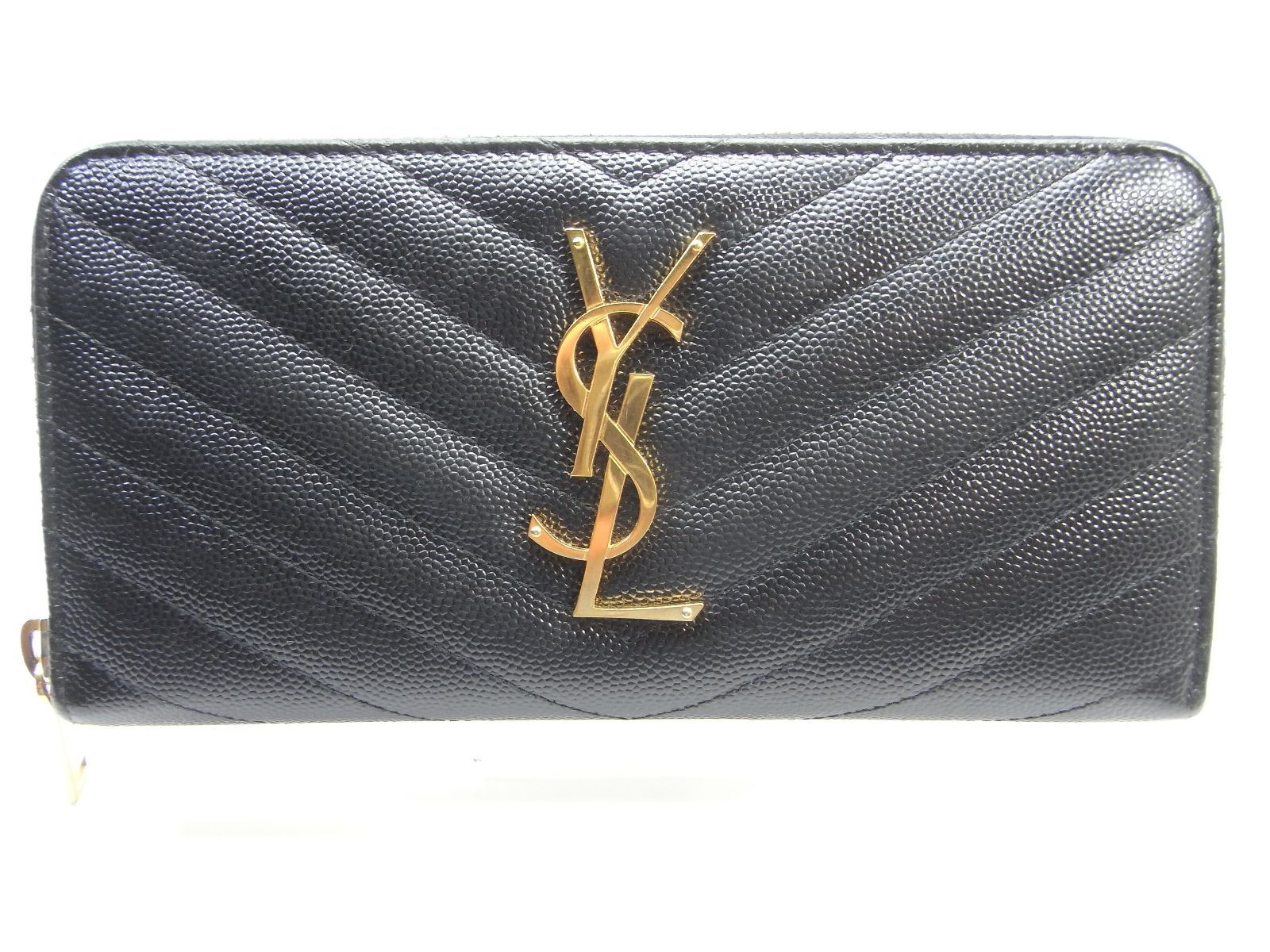 美品】SAINT LAURENT (イヴサンローラン) ラウンドジップ長財布
