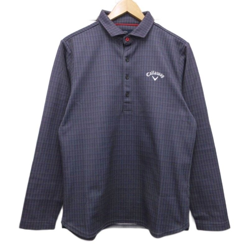 新品【キャロウェイ】2025年人気ロゴマークデザイン 長袖ゴルフポロシャツM Callaway キャロウェイ ストライププリント 半袖ポロシャツ +