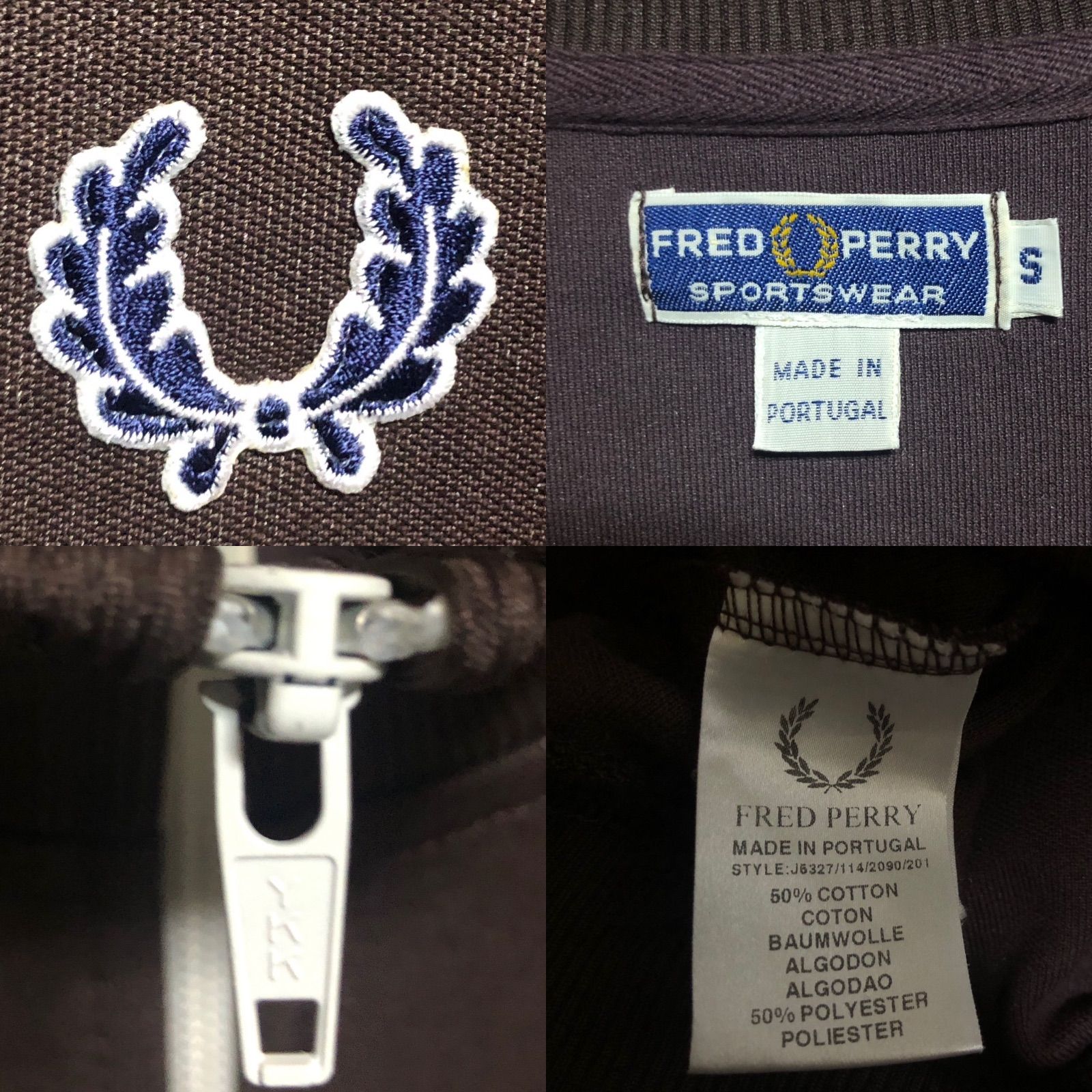 希少ブラウン⭐️90s Fred Perry トラックジャケット/ジャージ M 紺 