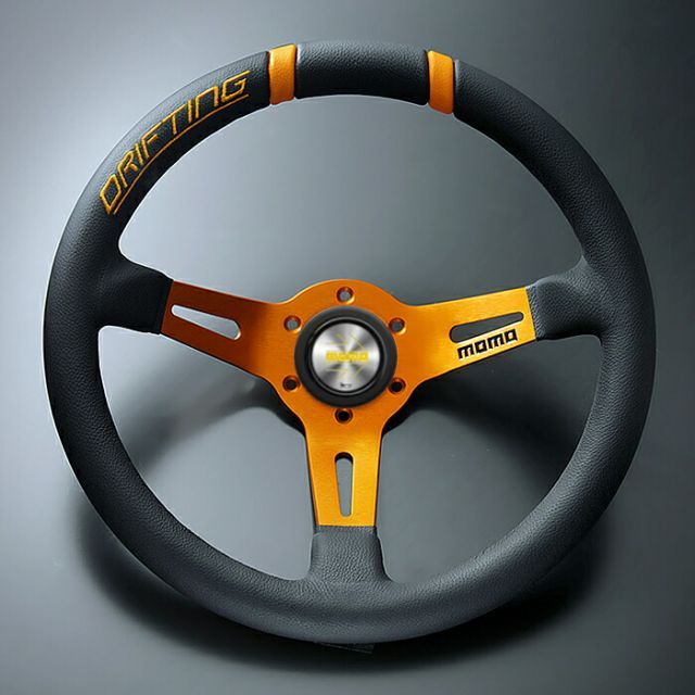 【正規品】MOMO　ステアリング　DRIFTING（ドリフティング）　オレンジスポーク　33φ