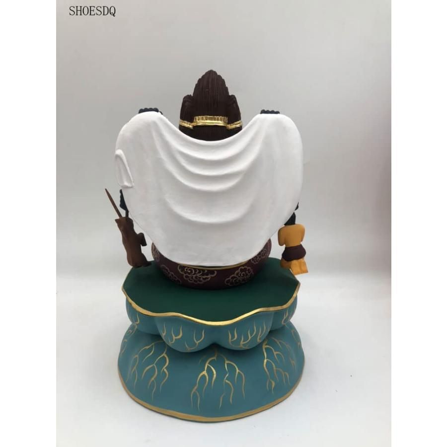 木彫り 仏像 忿怒形 三面大黒天 摩多利神 桧木製 木彫り 総高26cm 木製 仏像 七福神 彩切金 SKLAD-KIRPICHA_RU