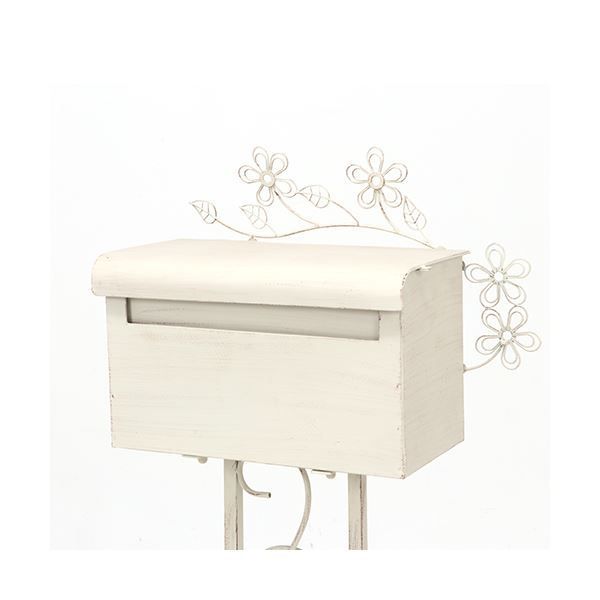 ポスト 郵便受け 幅52cm スチール キーホール付き 脚付き viora メー