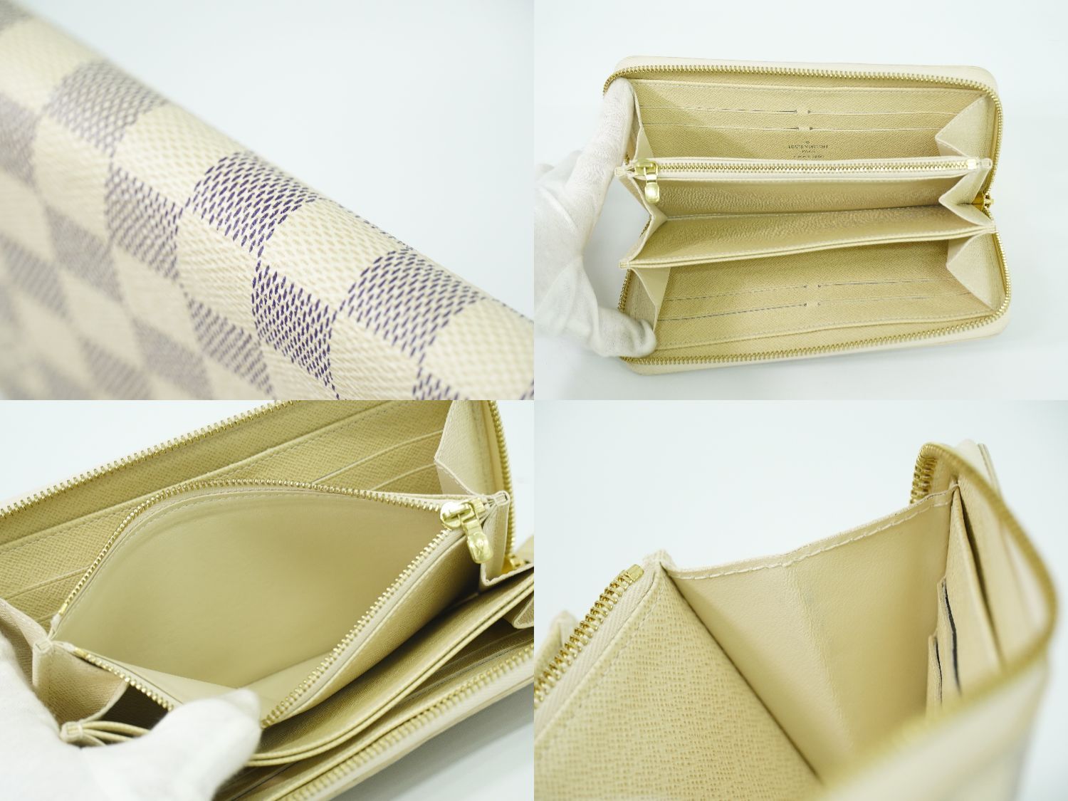 本物 ルイヴィトン LOUIS VUITTON LV 旧型 ジッピーウォレット ダミエ  