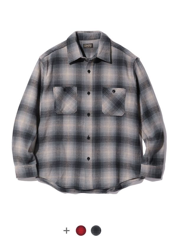 SUGAR CANE シュガーケーン シャツ 長袖 メンズ レディース オンブレーシャツ チェックシャツ ヘビーフランネル OMBRE PLAID HEAVY FLANNEL WORK SHIRT SC29176