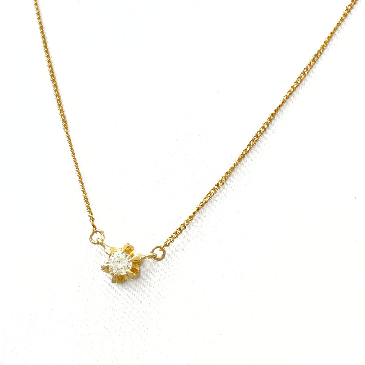 ダイヤモンド デザインネックレス YG イエローゴールド ペンダント ネックレス K18 ダイヤモンド レディース