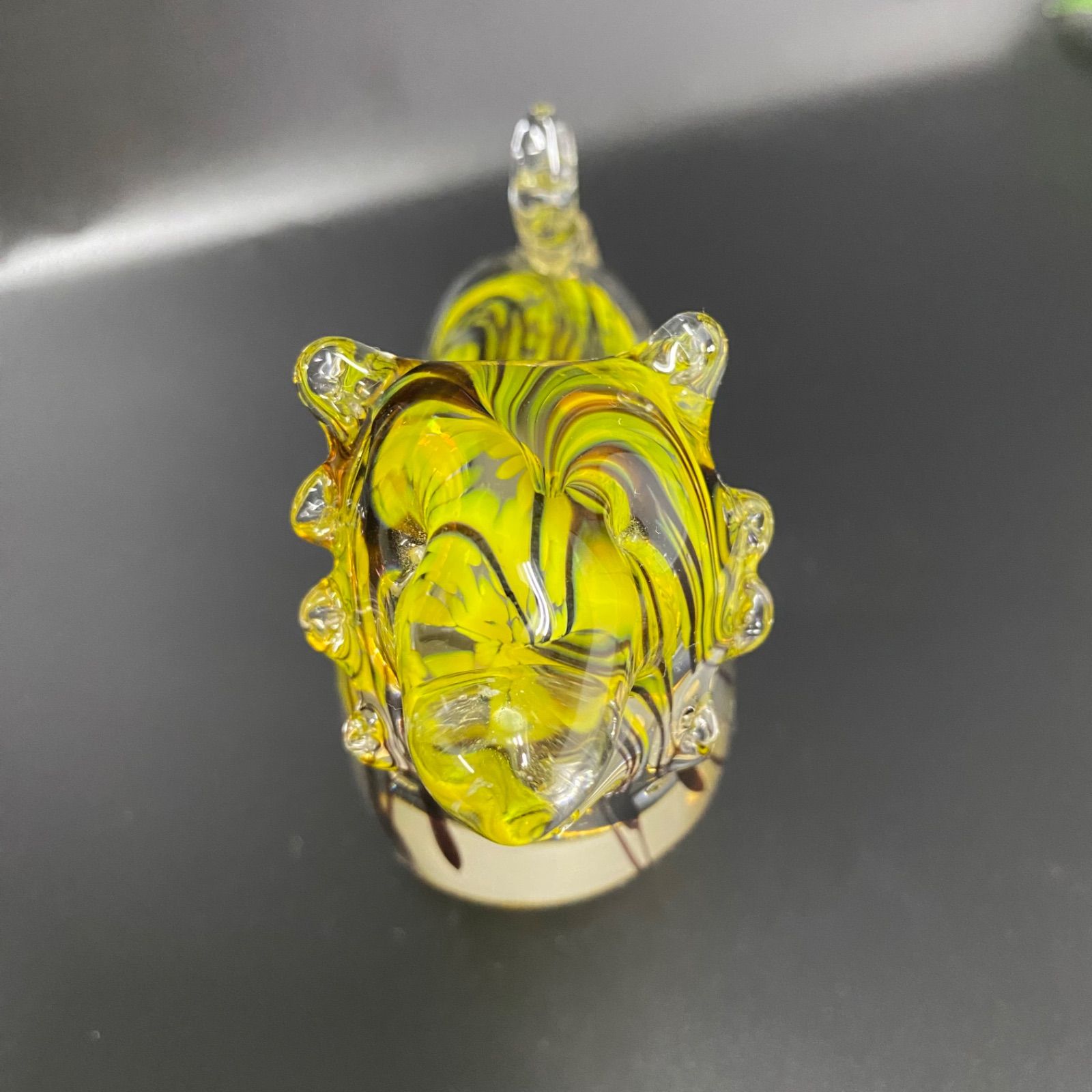 マルティグラス 虎？ 希少・美品】Multi Glass マルティグラス 虎 トラ ガラス工芸品