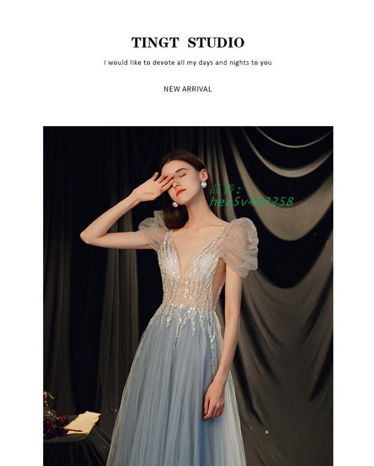 イブニングドレス チュール セクシードレス ピアノ発表会 ドレス パーティードレス 謝恩会 披露宴 感 同窓会 フォーマル ロングドレス キラキラドレス hea5v403258