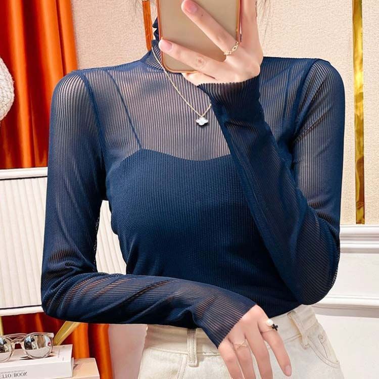 6(ROKU)＞NYLON TULLE TURTLE NECK 23SS/トップス