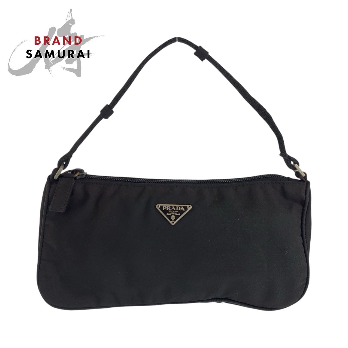 美品 PRADA プラダ テスート スポーツ 三角ロゴプレート ブラック