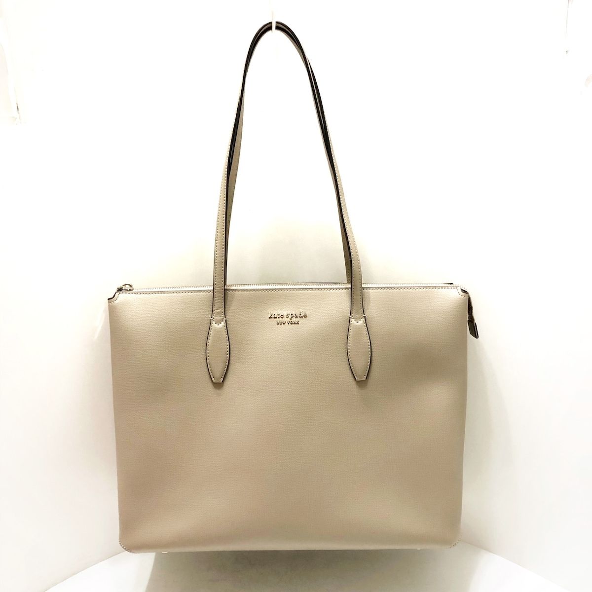 Kate spade(ケイトスペード) トートバッグ ブリーカー ラージ ジップ トップ トート PXR00387 ベージュ レザー