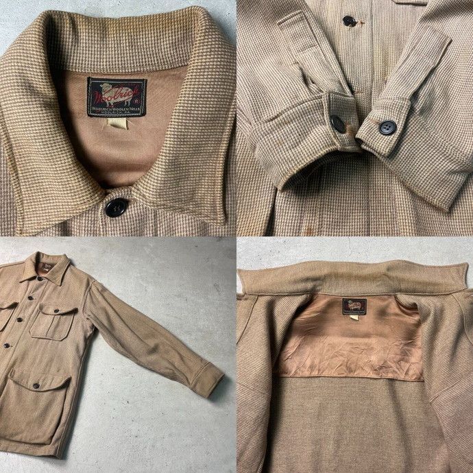 50年代 WOOLRICH ウールリッチ ウールジャケット 黒タグ 4ポケット メンズL相当