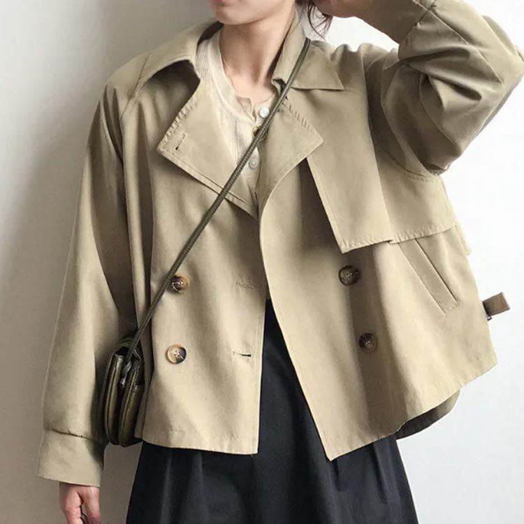 最終値下げ！！3月まで！！美品⭐︎ショート丈Aラインフードコート　ライトカーキ ライトタフタ フーデットショートコート | maison TOMORROWLAND