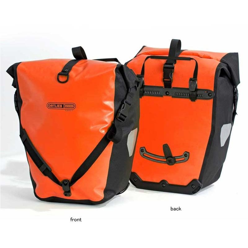ORTLIEB オルトリーブ 正規品 バックローラー QL2.1 ペア 防水IP64 パニアバッグ サイクル オレンジ×ブラック 40L ペア