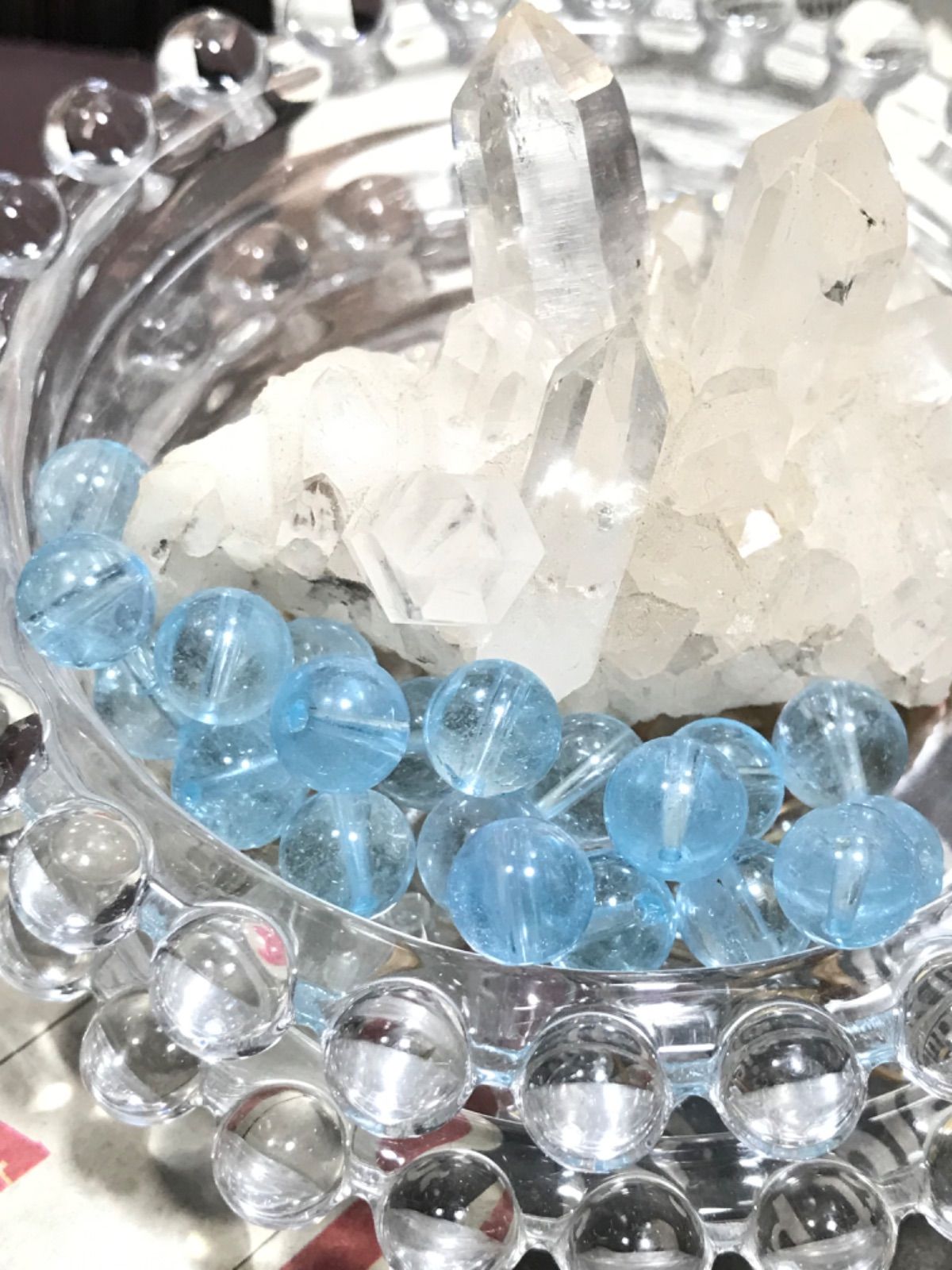 新品   パワーストーン　スカイブルートパーズ    8mm 英雅堂] ブルートパーズ ブレスレット 8mm玉 内径16cm 天然石