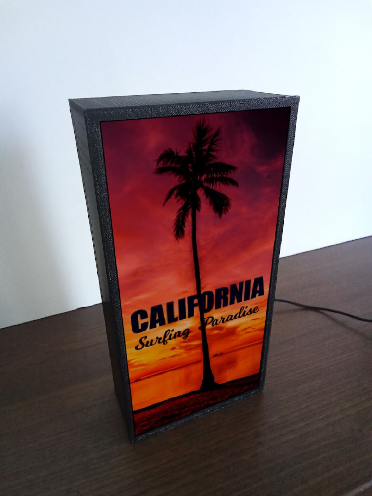 カリフォルニア パームビーチ 写真 フォト 看板 置物 雑貨 LEDライトBOX カリフォルニア サーフビーチ 写真 フォト 看板 置物 雑貨 LEDライト