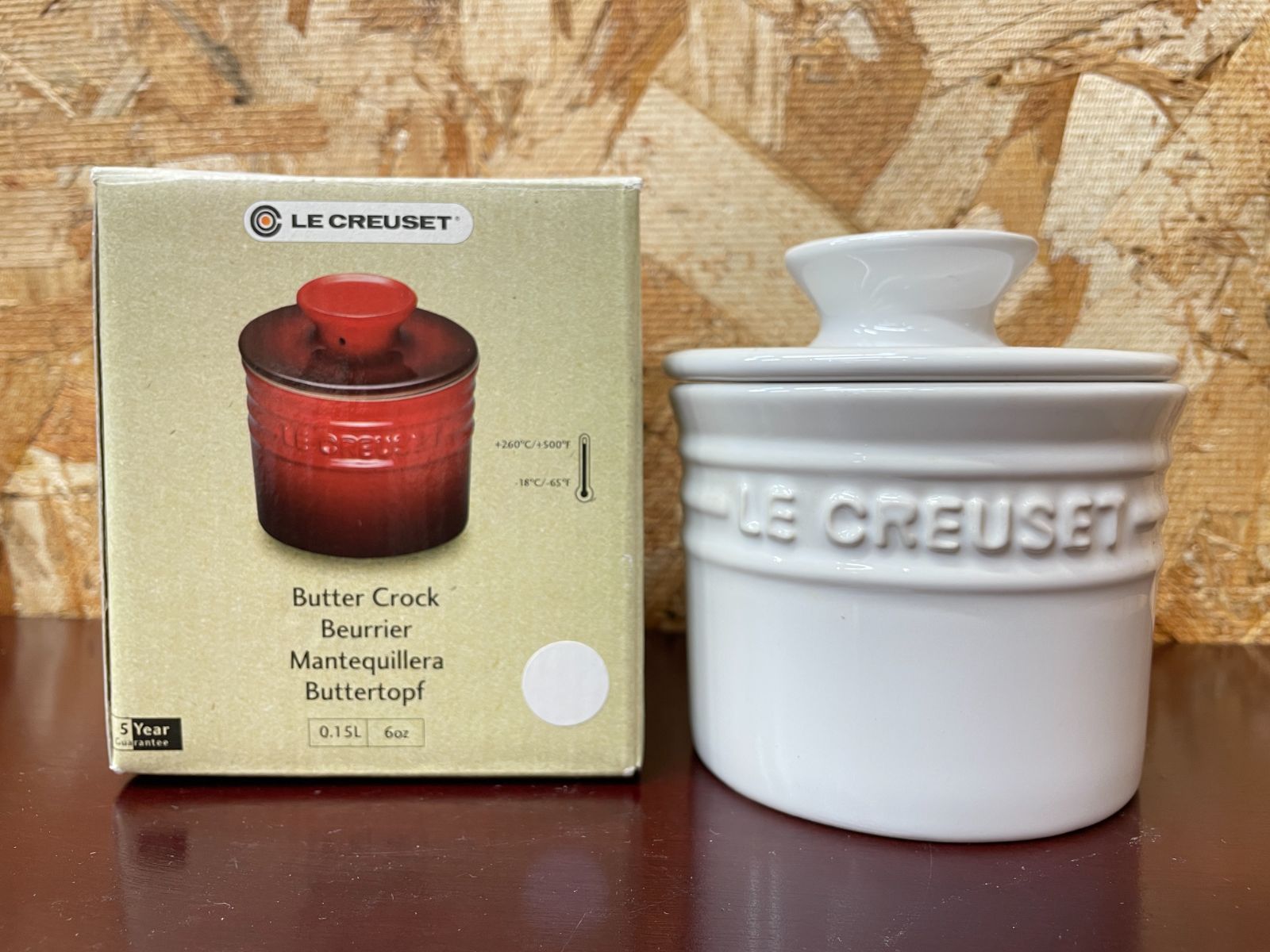 ● LE CREUSET ル クルーゼ バタークロック バターベル ケース ホワイト 白 陶器 バター壷 36