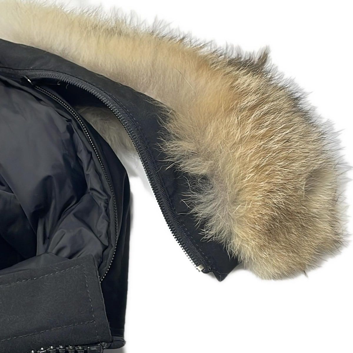 CANADA GOOSE カナダグース ダウンコート サイズS レディース - 3802LA 黒 長袖 コヨーテ ジップアップ ファー取り外し 冬 SIROKUMA-CORPORATION_COM