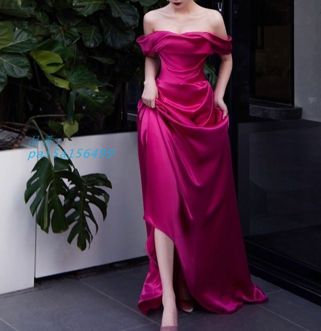 ウェディングドレス カラードレス 二次会 花嫁 パーティードレス ロングドレス ステージ衣装 4L 小さいサイズ 3L オフショルダー 大きいサイズ 演奏会 pai5a156499