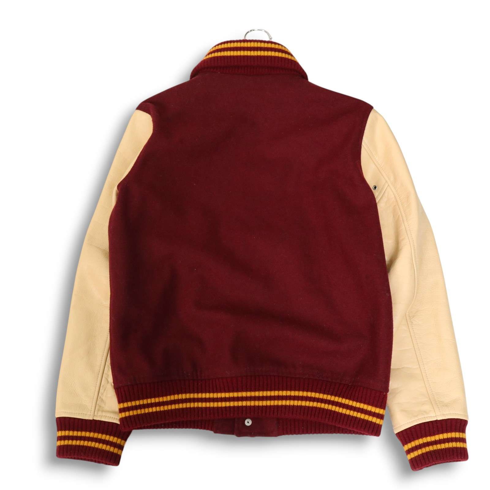 BEAMS ビームス 秋冬 袖革☆ 牛革 カウ レザー × ウール スタジャン