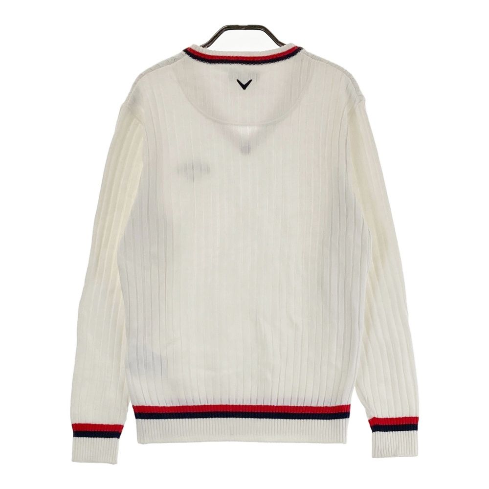 新品タグ付き キャロウェイ ゴルフ M 長袖ニット コットン ホワイト