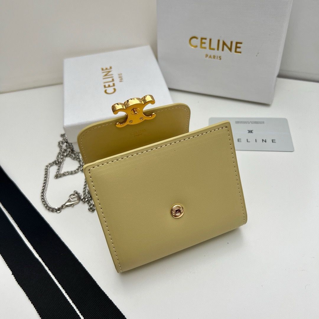 【直営】CELINE チェーンウォレット テキスタイル トリオンフ チェーンウォレット CELINE Triomphe(セリーヌ トリオンフ