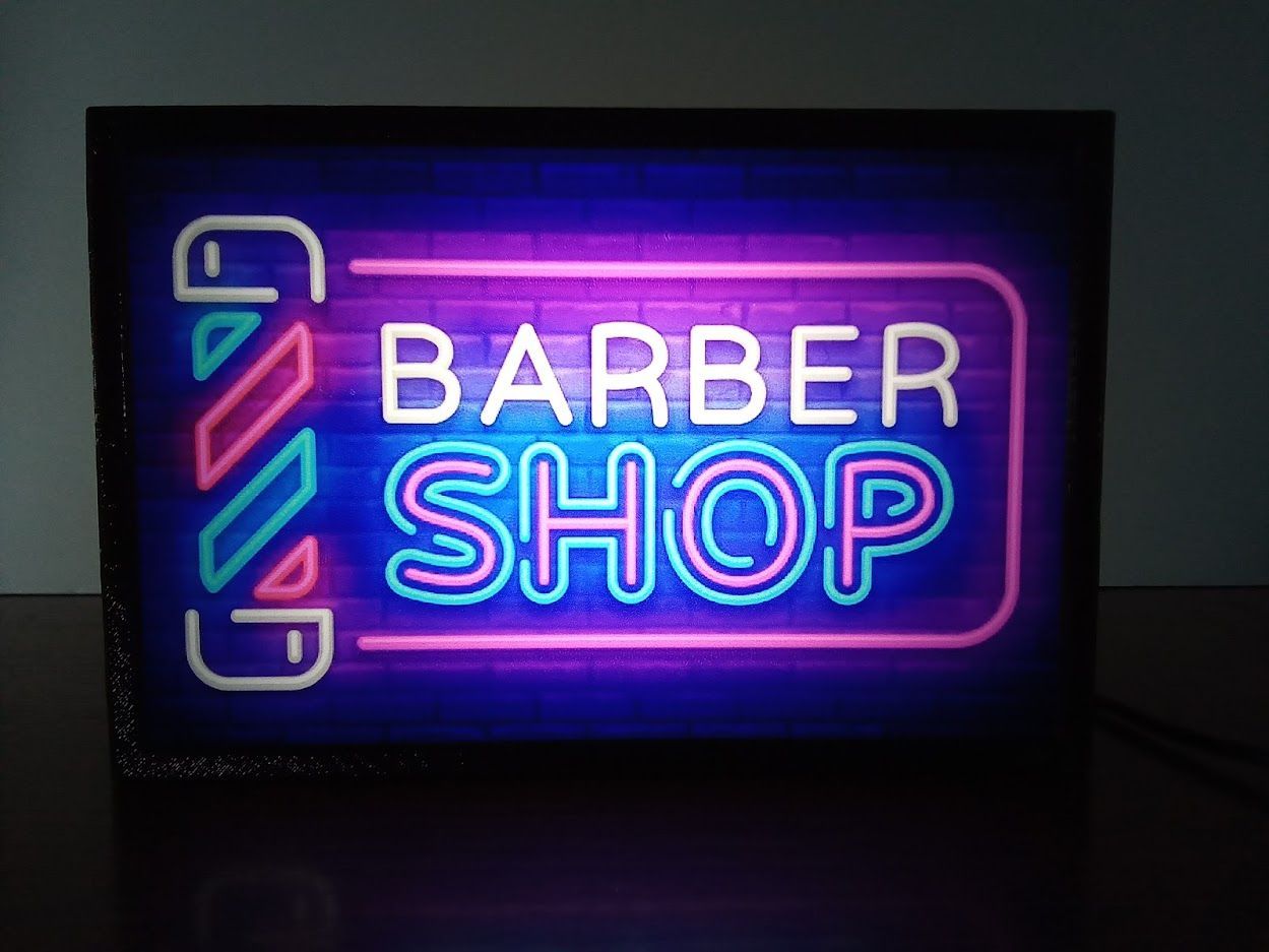 バーバー 理容室 ヘアーサロン 看板 置物 雑貨 LEDライトBOXミニ