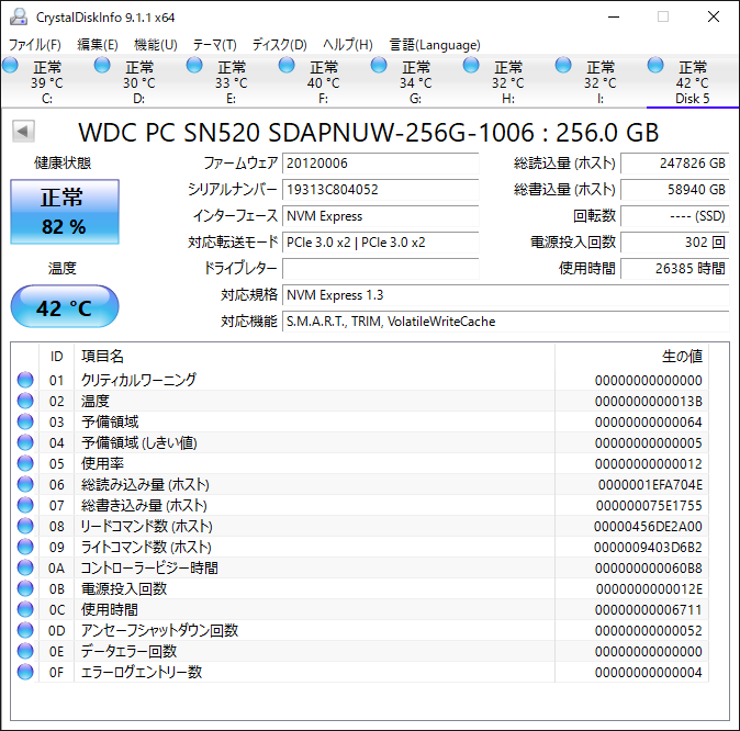 Western Digital M.2 NVMe SSD 2280 256GB | PC SN520 | wd nvme【382】