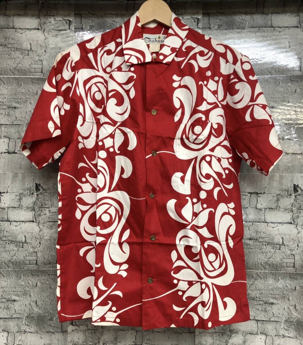 ALFRED Shaheen アルフレッドシャヒー アロハシャツ about70s サイズM レッド