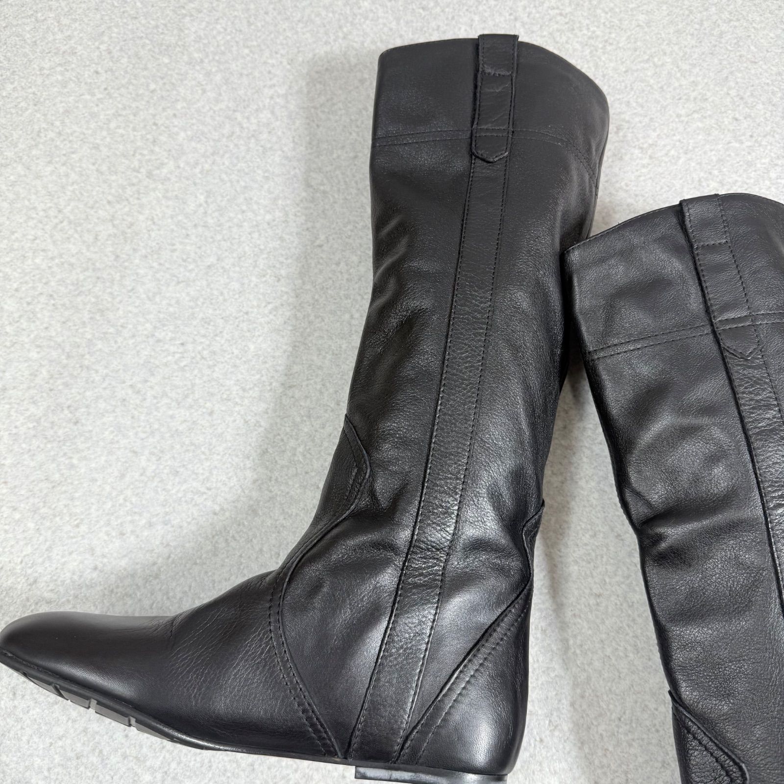 FABIO RUSCONI ファビオルスコーニ ロングブーツ 本革 レザー ブラック 37ハーフ 24.5㎝